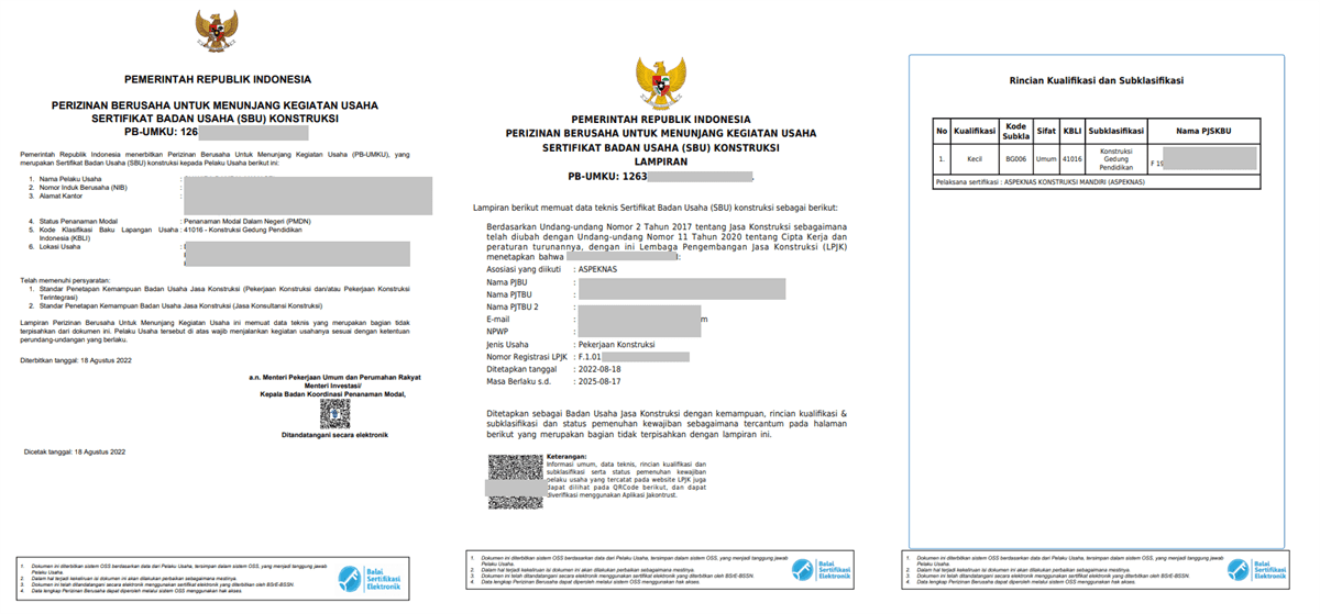 Contoh Format SBU Jasa Konstruksi Baru 2022